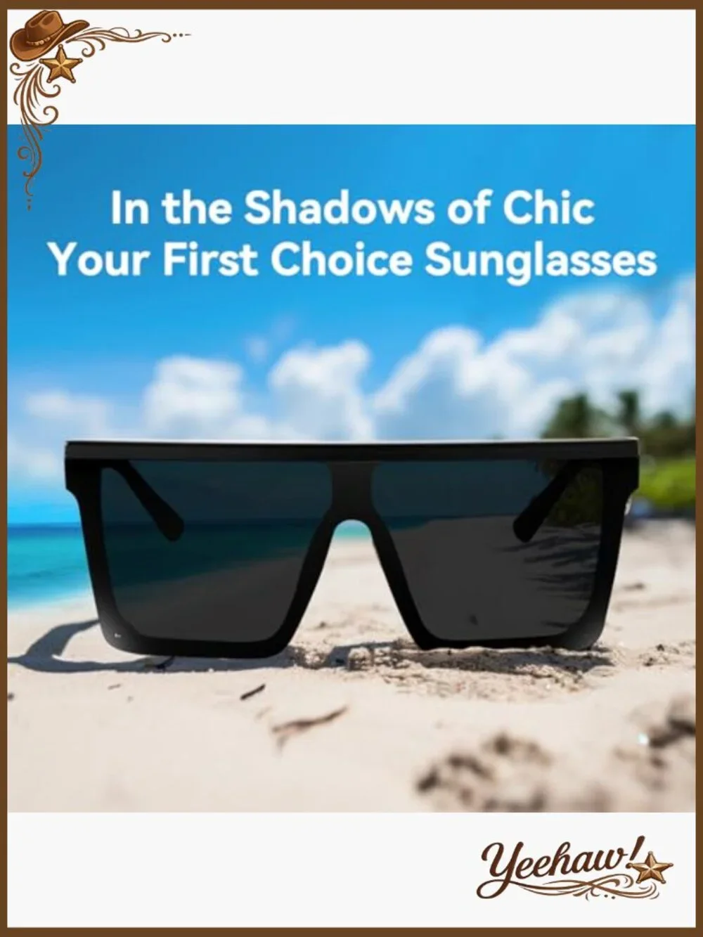 Oversized Square Sunglasses UV400 Protection Flat Top Retro Style Unisex - Picture 2 of 7